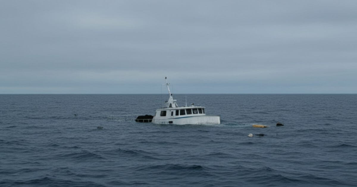 Sinking yacht