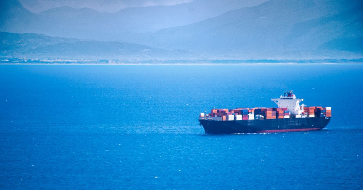 container ship stranded