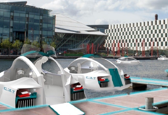 Futuristic City Aquatic Transport Concept