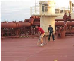 Playing Cricket on board Very Large Crude Carrier (VLCC) Ship