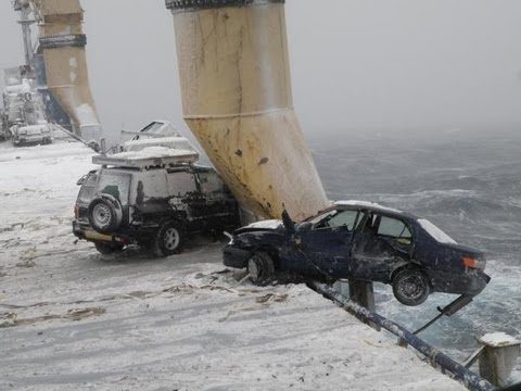 Raw Video: 64 Cars Destroyed On Ship’s Deck By Sea Storm