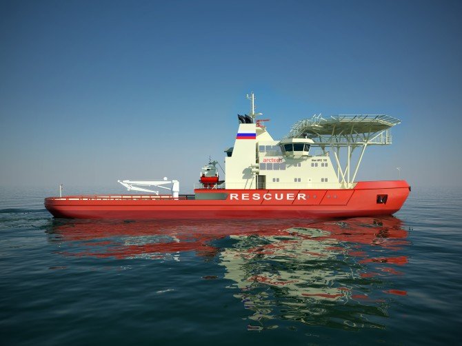 New Icebreaker Ship “Baltika” Cuts Ice Sideways