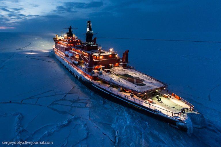Stunning Images of a Nuclear Ice Breaker in North Pole