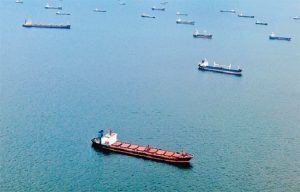 Ships in Strait of Malacca