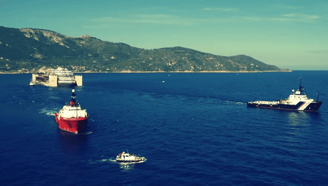 Watch: Drone Captures Aerial View of Costa Concordia Wreck Removal