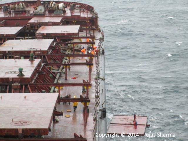 Exclusive Photos: Recovery Operation of Ship’s Hatch Cover Gone Overboard During Rough Sea