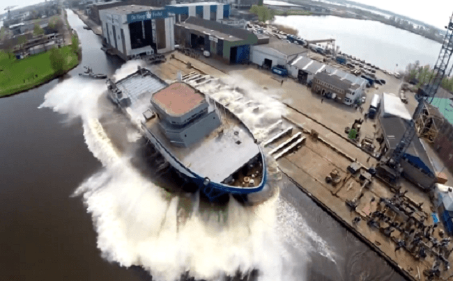 Watch: Spectacular Launch Of Subsea Support Vessel