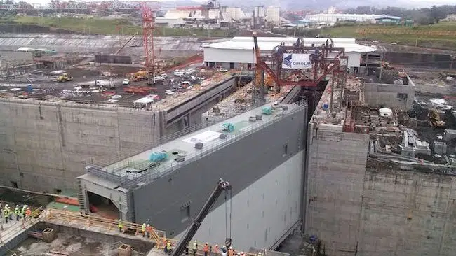Watch: Panama Canal Expansion Massive Steel Gate Installation