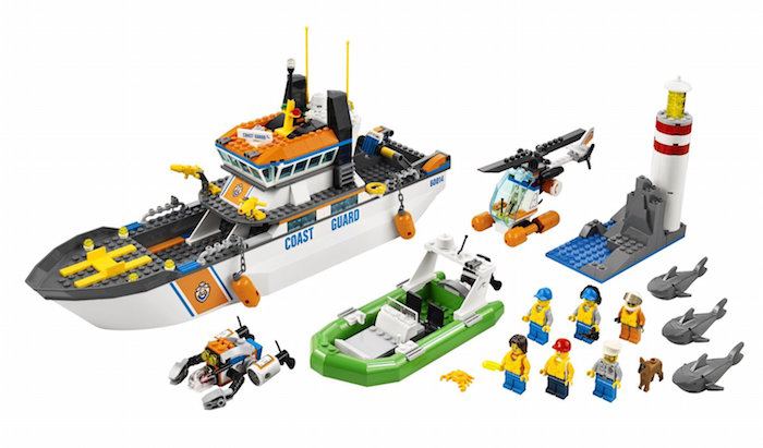 LEGO BLUE BOAT HULL FLOATING SHIP PIECE GREY TOP CITY 38x10 12"  x  3.1"  x 2.2" 