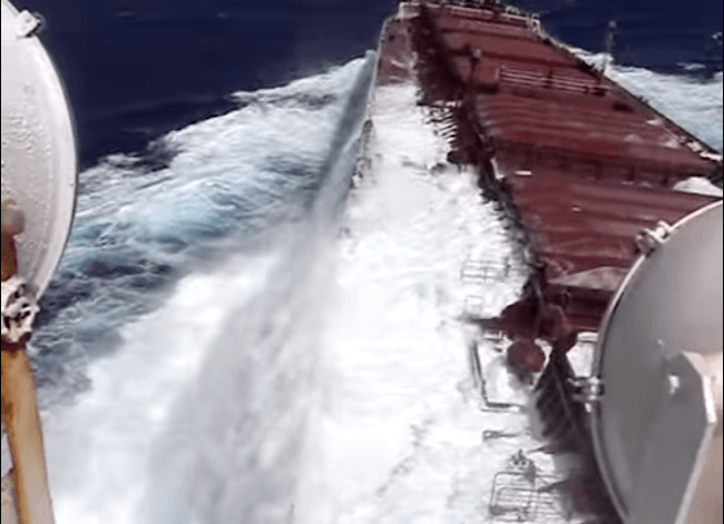 Watch: Ship Caught in Heavy Weather