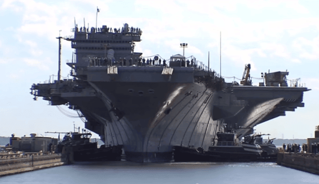 Watch: World’s First Nuclear-Powered Aircraft Carrier USS Enterprise Enters Dry Dock