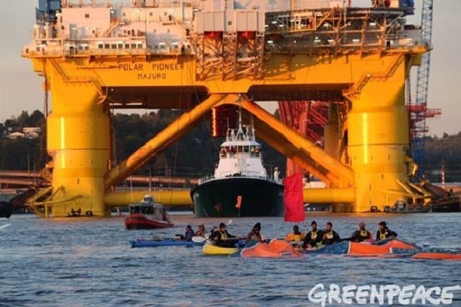 Video: Shell Arctic Drilling Rig Departs Seattle Surrounded By Protesters