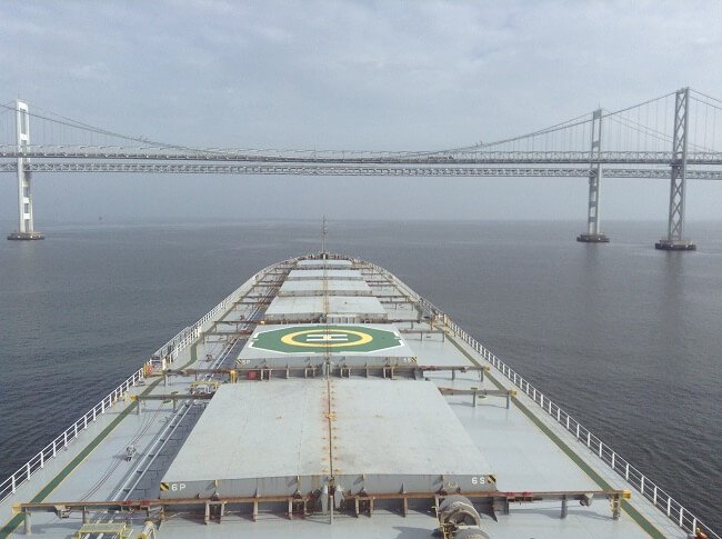 approaching bridge bulk carrier