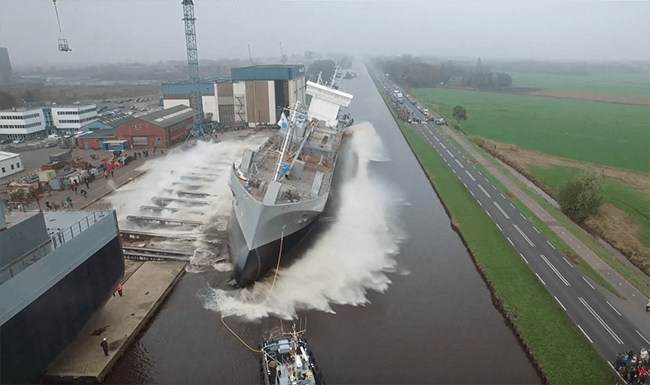 Watch: World’s First LNG Fuelled Dry Cargo Vessel Launched