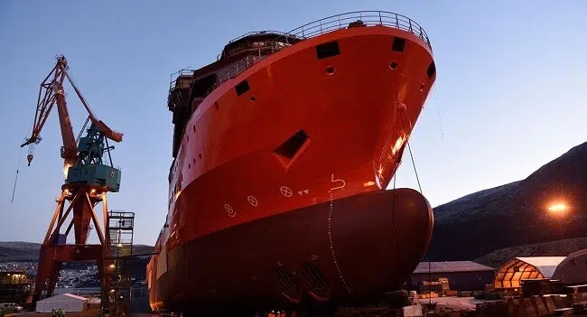 Watch: Diamond Sampling And Exploration Vessel Launched at Kleven Verft AS Shipyard