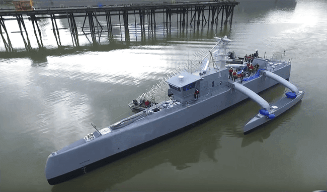 Watch: Unmanned Naval Vessel To Track Silent Submarines Launched