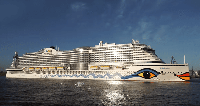 Watch: Cruise Ship AIDAprima’s Maiden Call at Hamburg