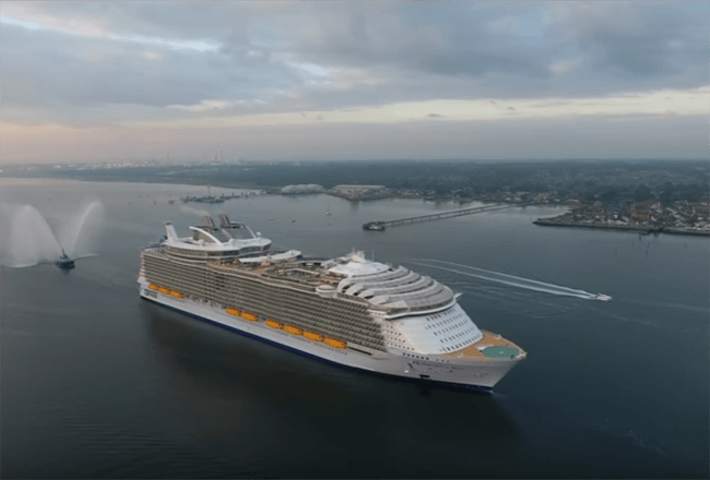 Watch: Drone Video of The Biggest Cruise Ship In The World