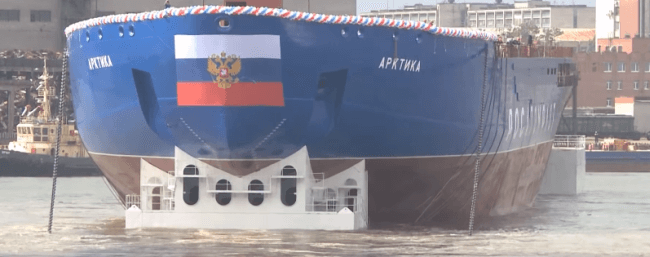 Watch: World’s Largest Nuclear Icebreaker Floated Out