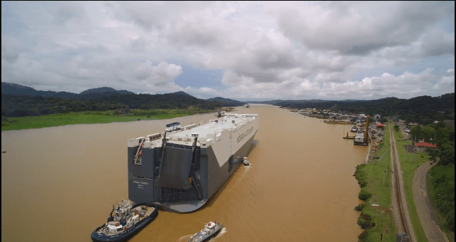 Photos: World’s Largest PCTC Transits Expanded Panama Canal
