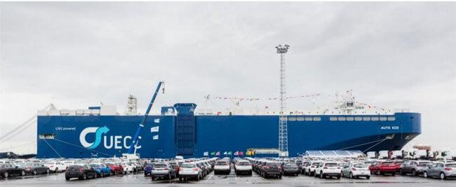 World’s First Dual Fuel LNG PCTC Named at Port of Zeebrugge