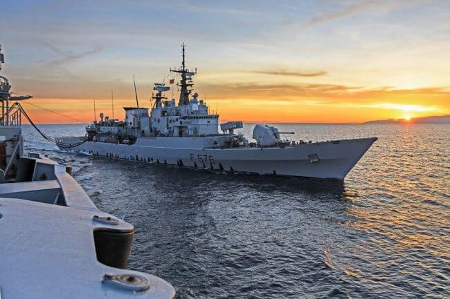 Photos: EU NAVFOR Italian Warship ITS Espero Conducts RAS With USNS Laramie