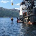 Highball bomb being raised from Loch Striven (2), photo credit Henry Paisey BSAc