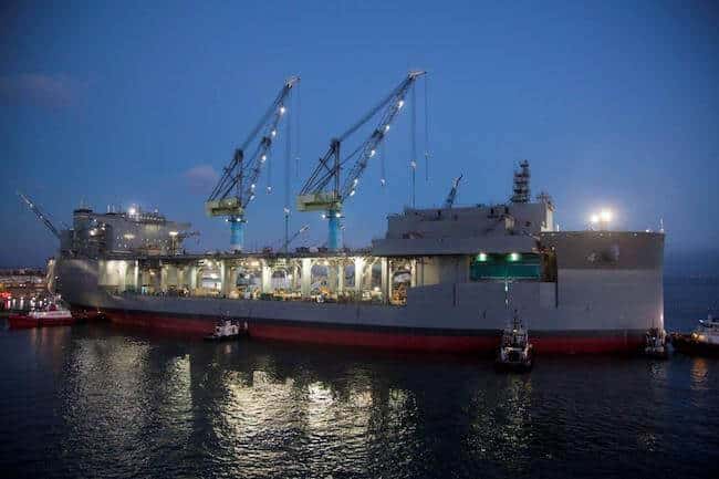Photos: GD NASSCO Successfully Completes Float-Out For USNS Hershel “Woody” Williams