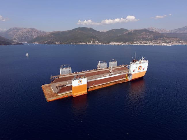 World’s Largest Ship ‘Dockwise Vanguard’ Transports Floating Dock Of BLRT Grupp