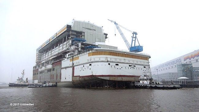 Watch: Float Out Mega Block Of World’s First Fully LNG-Powered Cruise Ship