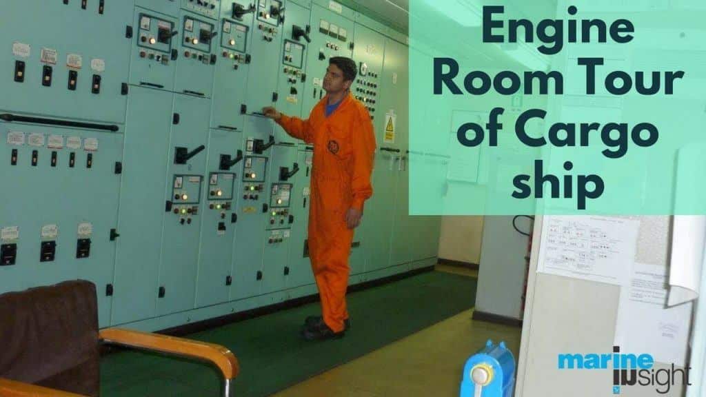 Engine room tour of cargo ship