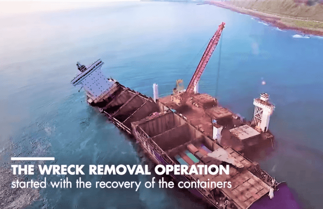 Watch: SMIT Salvage Removing Wreck Of Container Ship ‘TS Taipei’