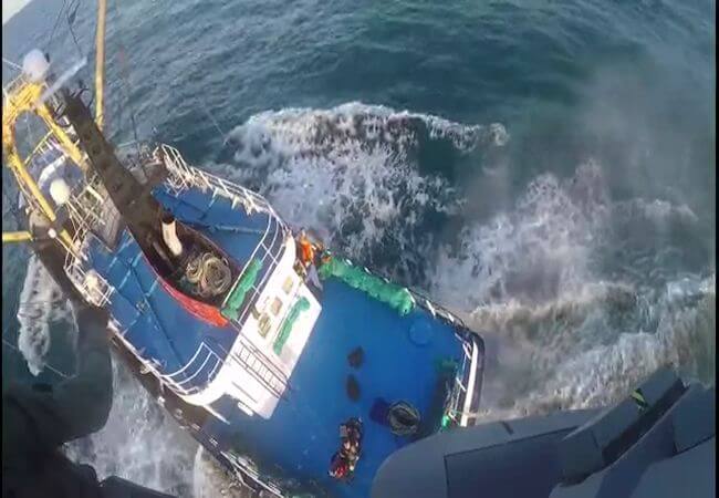 Watch: Capsized Vessel Britannica Hav After Colliding with Fishing Vessel
