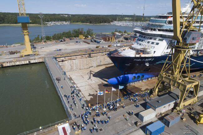 New Mein Schiff 2 Floats To The Sea At Meyer Turku Shipyard