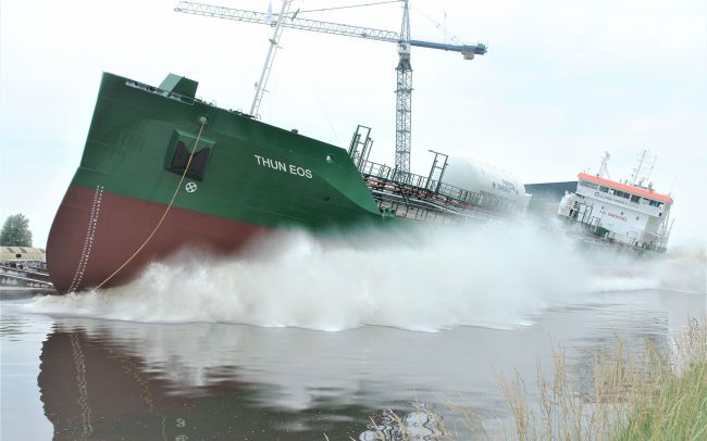Ferus Smit Launches First Ship In Series Of New Oil And Chemical Tankers For Erik Thun AB