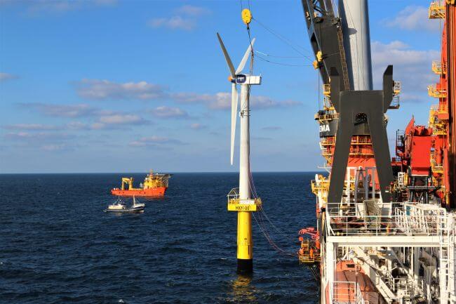 Photos: Heerema’s DP3 Vessel Aegir Installs First Offshore Wind Turbine