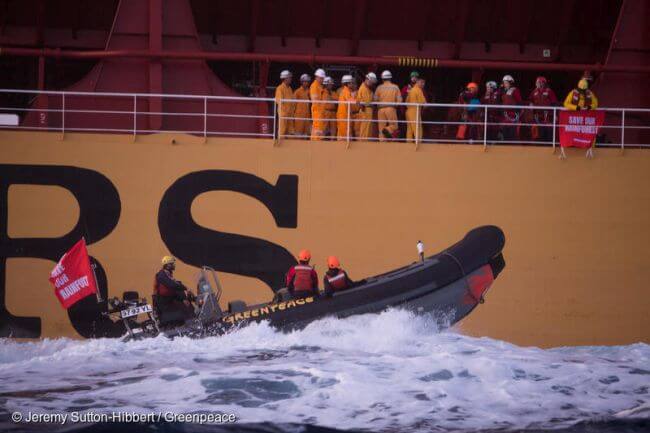 Six Greenpeace Activists Arrested On Board Ship Loaded With Palm Oil 