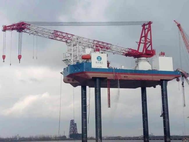 Aqualis Offshore Successfully Completes Jacking Trial Of Wind Turbine Installation Vessel Ouyang 1