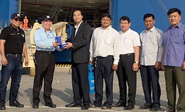 MOL-operated Car Carrier Grand Orion Makes 1st Call at Port of Sihanoukville, Cambodia