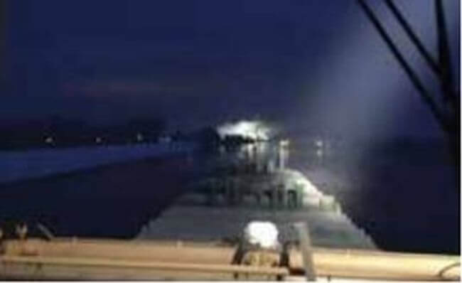 Vessel crashes into closed bascule bridge