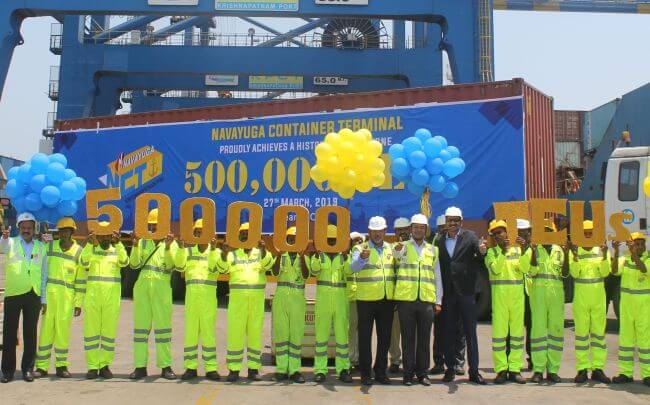 Krishnapatnam Port’s Navayuga Container Terminal Crosses 500,000 TEU Milestone
