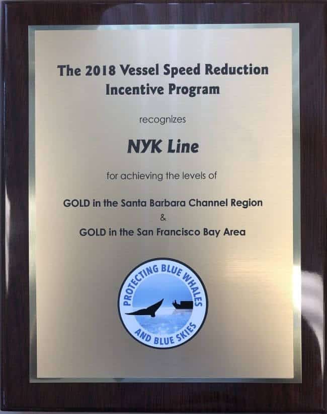 NYK Honored for Its Efforts to Protect Whales and Reduce Air Pollution