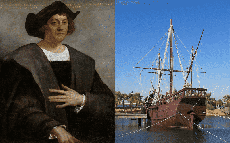 Christopher Columbus and ships
