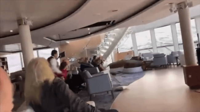 Raw Video: Cruise Ship Caught In Violent Storm, Furniture Flying And Passengers Falling