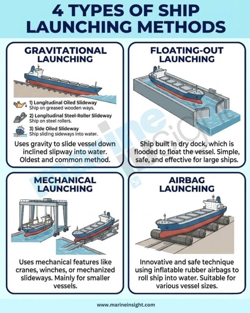 types of ship launching