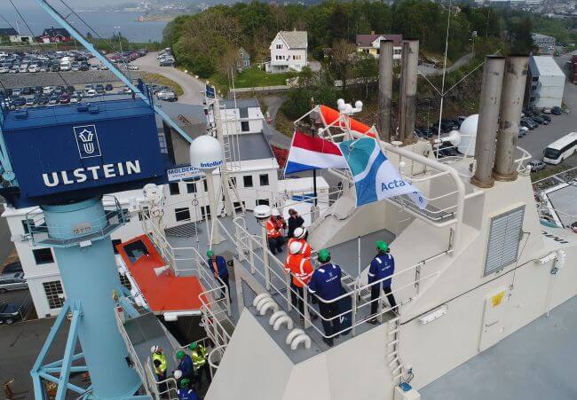 Walk-to-work Vessel Acta Centaurus Off To Work After Delivery From Ulstein Verft