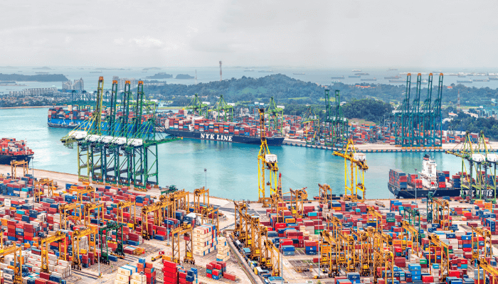 Ships in Port of Singapore