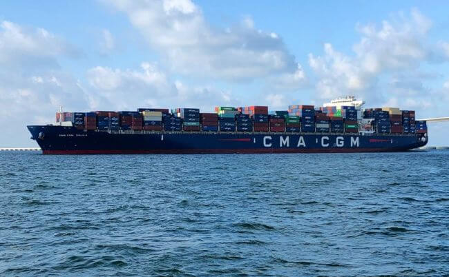 Photos: Port Tampa Bay Welcomes Its Biggest Container Ship ‘CMA CGM Dalila’