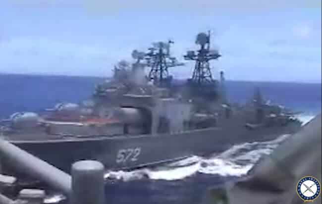 Russian Warship Closes on USS Chancellorsville
