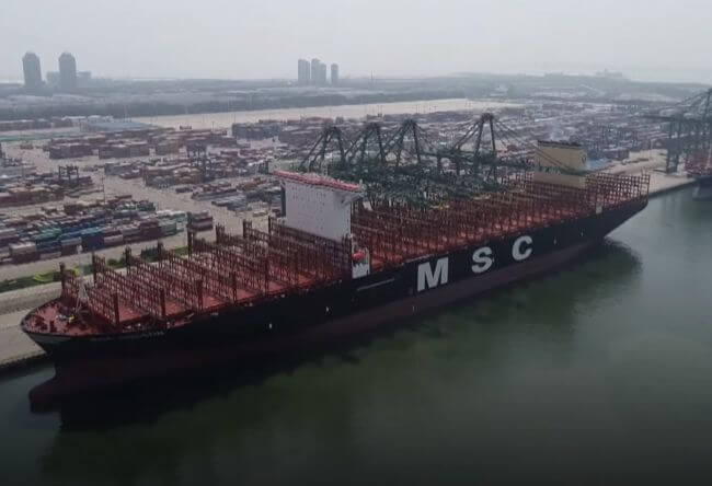 Watch: World’s Largest Container Ship Sets Sail From N China Port Of Tianjin